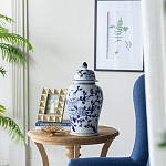 Ваза с крышкой и синим цветочным узором Blue & White Ornament  варинант исполнения - 5 | Loft Concept в Самаре
