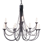 Люстра черного цвета ручной работы с канделябрами и переплетенной проволочной драпировкой Elstead Lighting варинант исполнения - 1 | Loft Concept в Самаре
