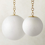 Подвесной светильник в форме шара из белого текстурного стекла Atmosphere варинант исполнения - 2 | Loft Concept в Самаре