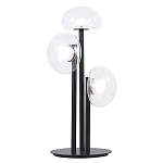 Настольная лампа с тремя прозрачными куполообразными плафонами и черным металлическим основанием Flos Wireline Lighting варинант исполнения - 1 | Loft Concept в Самаре