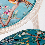 Стул из массива бука бирюзовый с изображением птиц и цветов Turquoise Beige Chinoiserie Peach Garden Chair варинант исполнения - 2 | Loft Concept в Самаре