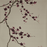 Обои ручная роспись Cherry Tree Special Colourway on Icefield dyed silk варинант исполнения - 2 | Loft Concept в Самаре