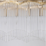 Люстра прямоугольная на цепях с прозрачными трубками и волнистым краем Nembus варинант исполнения - 5 | Loft Concept в Самаре