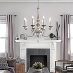 Люстра серебряного цвета с состаренным эффектом и декоративным подвесным шаром Kichler варинант исполнения - 3 | Loft Concept в Самаре