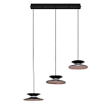 Люстра подвесная с тремя матовыми черными плафонами Obsidian Touch варинант исполнения - 2 | Loft Concept в Самаре