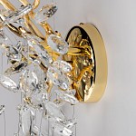 Бра золотого цвета с декоративными ветвями и прозрачными подвесками в форме листьев Droplet Chandelier варинант исполнения - 5 | Loft Concept в Самаре