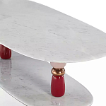 Дизайнерский журнальный стол на 2-х фигурных ножках с подстольем Lycad варинант исполнения - 2 | Loft Concept в Самаре