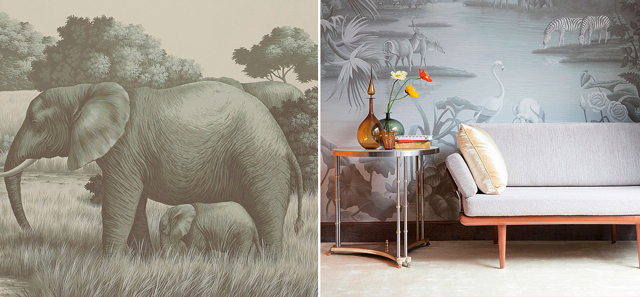 Обои ручная роспись African Savannah Crystal Grey on scenic paper Обои ручная роспись African Savannah Crystal Grey on scenic paper - Loft-Concept в Самаре