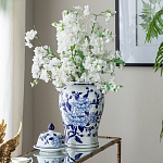Ваза с крышкой и синим цветочным узором Blue & White Ornament  варинант исполнения - 7 | Loft Concept в Самаре