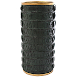 Ваза с декором из эко-кожи Leather Vase Green варинант исполнения - 1 | Loft Concept в Самаре