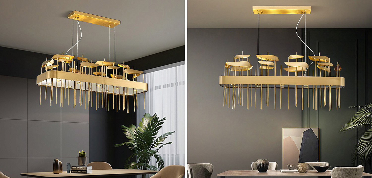 Светодиодная дизайнерская инсталляция ANODINE Perlina Rectangle Chandelier Светодиодная дизайнерская инсталляция ANODINE Perlina Rectangle Chandelier - Loft-Concept в Самаре