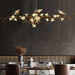 Люстра в виде золотой ветки с цветами и птичками Marvelous Garden варинант исполнения - 4 | Loft Concept в Самаре