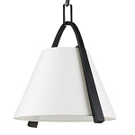 Подвесной светильник в форме конуса с белым тканевым абажуром и чёрным каркасом Stylish Solution варинант исполнения - 3 | Loft Concept в Самаре