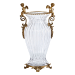 Ваза прозрачная с бронзовыми ручками в виде ангелов Eden Garden варинант исполнения - 1 | Loft Concept в Самаре