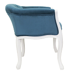 Кресло низкое в стиле прованс Louis French Armchair white and blue velour варинант исполнения - 1 | Loft Concept в Самаре