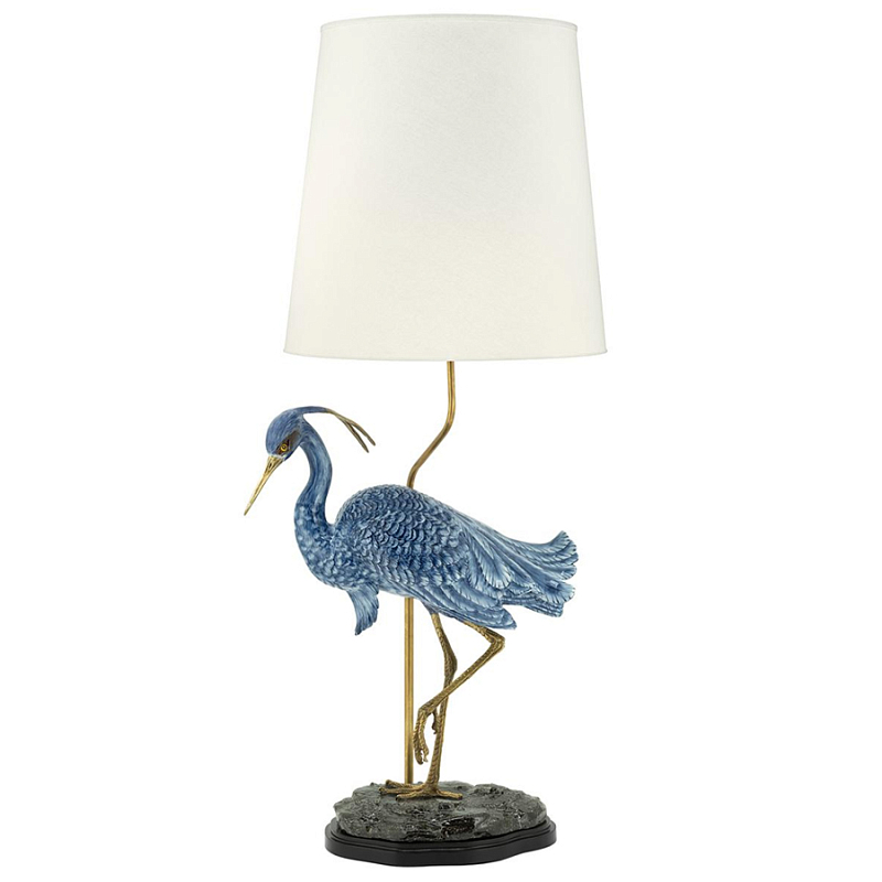 Настольная лампа ABHIKA LAMPTABLE HERON Голубой Золотой в Самаре | Loft Concept 