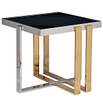 Столик журнальный квадратный с основанием в оттенках хром и золото Harmony Color and Shapes варинант исполнения - 1 | Loft Concept в Самаре