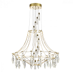 Люстра подвесная из металла с хрустальными прозрачными подвесками Quasar 81 варинант исполнения - 3 | Loft Concept в Самаре
