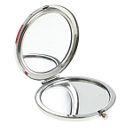 Зеркало карманное складное круглое из натурального камня Оникс в подарочной упаковке Silver Stone Mirrors варинант исполнения - 2 | Loft Concept в Самаре