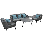 Диван трехместный уличный серый Gray Fiber варинант исполнения - 4 | Loft Concept в Самаре