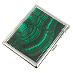 Портсигар на 10 сигарет с газовой зажигалкой из натурального камня Малахит Stone Cigarettes Cases варинант исполнения - 1 | Loft Concept в Самаре