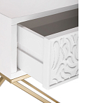 Приставной столик с выдвижным ящиком  White Table Carved Pattern варинант исполнения - 3 | Loft Concept в Самаре