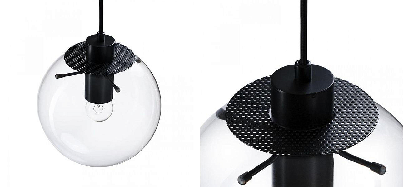 Подвесной светильник Selene Glass Ball Ceiling Lights Black 20 cm Подвесной светильник Selene Glass Ball Ceiling Lights Black 20 cm - Loft-Concept в Самаре