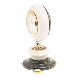 Часы настольные бронзовые из натуральных камней Мрамор и Змеевик Stone Clock варинант исполнения - 8 | Loft Concept в Самаре