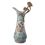 Кувшин с цветочным рисунком и бронзовой ручкой Blue Garden варинант исполнения - 1 | Loft Concept в Самаре