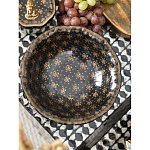 Блюдо черного цвета из фрафора на бронзовых ножках Eden Garden porcelain and bronze варинант исполнения - 4 | Loft Concept в Самаре