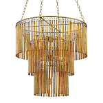 Люстра трёхъярусная золотого цвета Metal Tentacles варинант исполнения - 1 | Loft Concept в Самаре