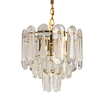 Люстра многоярусная с овальными прозрачными подвесками 28 см Harmonica варинант исполнения - 1 | Loft Concept в Самаре