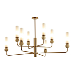 Люстра на штанге с 8-ю цилиндрическими матовыми плафонами и шарами из камня Orb Essence варинант исполнения - 8 | Loft Concept в Самаре