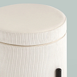 Молочный пуф на черных ножках SANJAY варинант исполнения - 4 | Loft Concept в Самаре