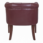 Кресло низкое из натуральной кожи на 4-х деревянных ножках из массива бука Chloe Leather Armchair vine варинант исполнения - 3 | Loft Concept в Самаре