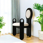 Стул черный из дерева с круглой спинкой Chair in Neoclassical Style варинант исполнения - 3 | Loft Concept в Самаре