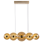 Люстра подвесная светодиодная со стеклянными плафонами янтарного цвета в форме дисков Savio Glass Disc варинант исполнения - 2 | Loft Concept в Самаре