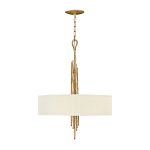 Люстра подвесная с широким белым текстильным абажуром и вертикальными декоративными элементами Hinkley варинант исполнения - 2 | Loft Concept в Самаре