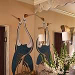 Обои ручная роспись Sarus Cranes Colourway SC-208 on Raw Silk dyed silk варинант исполнения - 2 | Loft Concept в Самаре