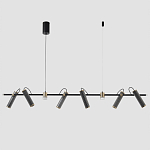 Люстра с 8-ю цилиндрическими плафонами на магнитном креплении и черным металлическим основанием Bronze Concert варинант исполнения - 1 | Loft Concept в Самаре