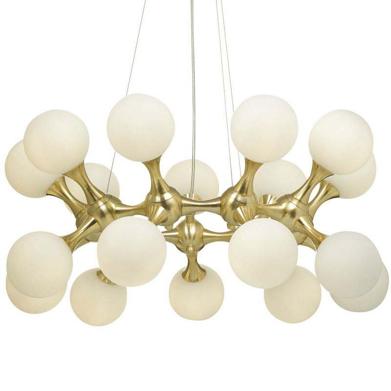 Люстра MOONDROP Chandelier Gold 18 Золотой Белый Люстра MOONDROP Chandelier Gold 18 Золотой Белый в Самаре | Loft Concept