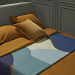 Плед из хлопка синего цвета с абстрактным принтом Elysian Flow Ocean варинант исполнения - 5 | Loft Concept в Самаре