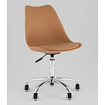 Офисный стул на металлическом основании EGGERY Brown пластик варинант исполнения - 1 | Loft Concept в Самаре