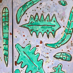 Премиальный Шкаф Defoliation двухстворчатый роспись зеленые листья  варинант исполнения - 5 | Loft Concept в Самаре