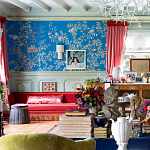 Обои ручная роспись Houghton Canton Blue варинант исполнения - 4 | Loft Concept в Самаре