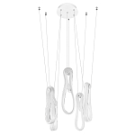 Подвесной светильник белого цвета с 6-ю изогнутыми плафонами Flow Loop варинант исполнения - 4 | Loft Concept в Самаре