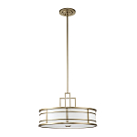 Подвесной светильник цвета латунь с белым матовым плафоном с геометрическим рисунком Feiss варинант исполнения - 7 | Loft Concept в Самаре