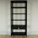 Стеллаж Elsa Dreams Black со стеклянными полками и ящиком варинант исполнения - 4 | Loft Concept в Самаре