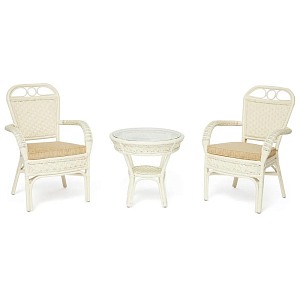 Комплект террасный из ротанга Eloise белый