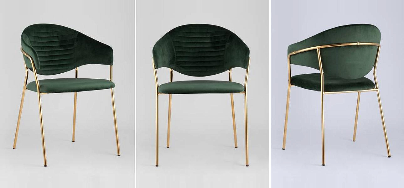 Стул Alexis Chair Пыльно-Зеленый цвет Золотые ножки Стул Alexis Chair Пыльно-Зеленый цвет Золотые ножки - Loft-Concept в Самаре
